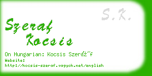 szeraf kocsis business card